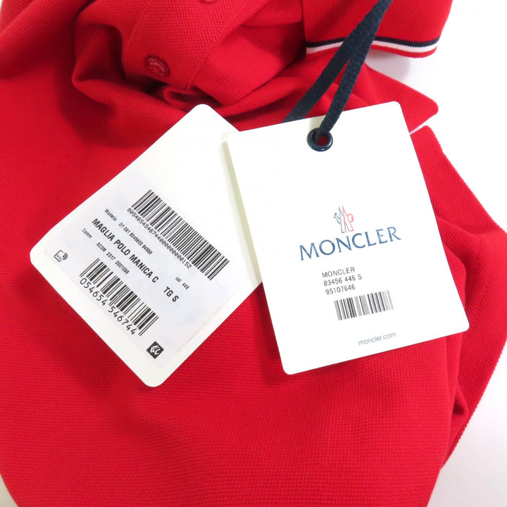 新品 MONCLER 半袖ポロシャツ MAGLIA POLO MANICA レッド コットン メンズ S