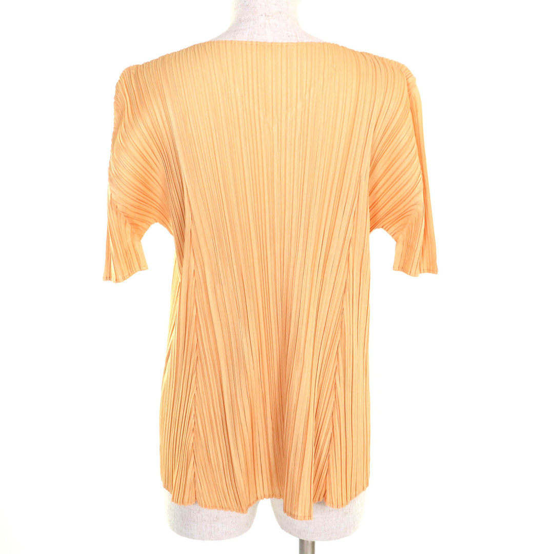 PLEATS PLEASE Tシャツ オレンジ ポリエステル レディース 3 PP21-JK281 美品
