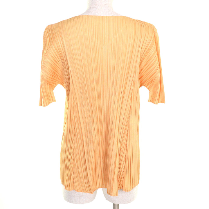 PLEATS PLEASE Tシャツ オレンジ ポリエステル レディース 3 PP21-JK281 美品