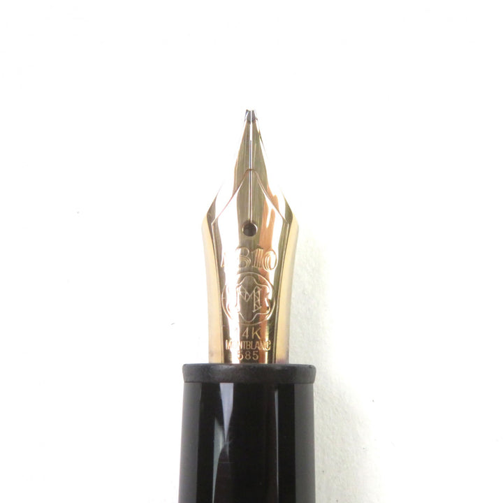優れたモンブラン万年筆 マイスターシュテュック 146 希少なロゴ刻印入り ブラックゴールド 14K