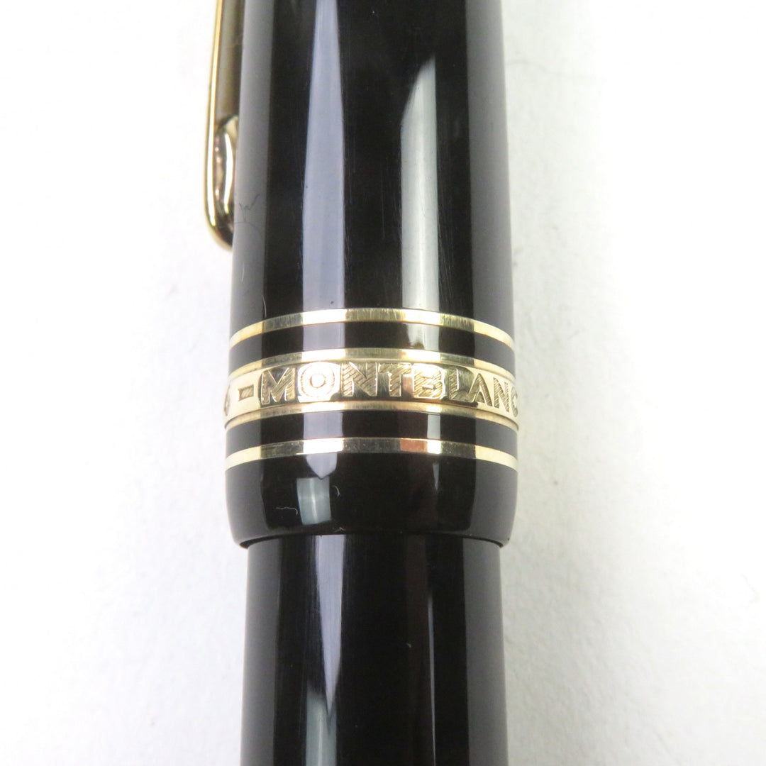 優れたモンブラン万年筆 マイスターシュテュック 146 希少なロゴ刻印入り ブラックゴールド 14K