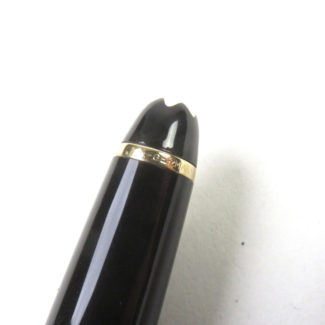 Excellent MONTBLANC fountain pen Meisterstck Classic Logo engraved Black 14K