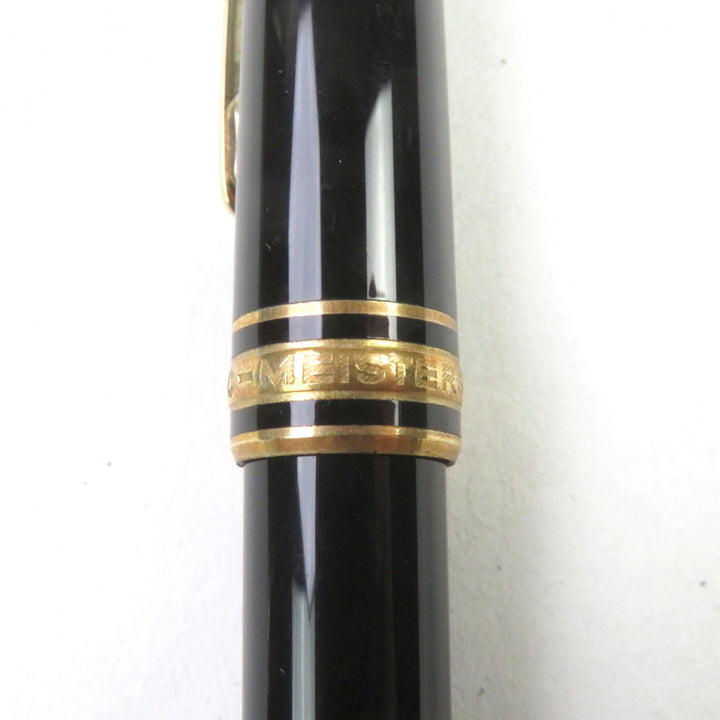 優れたモンブラン万年筆 マイスターシュテュック クラシック ロゴ刻印入り ブラックゴールド 14K