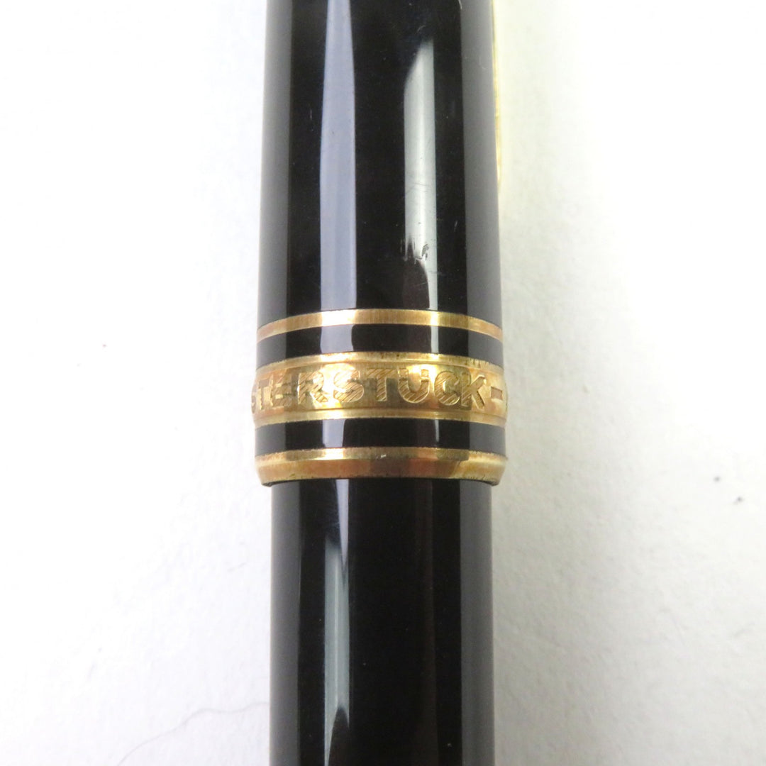 優れたモンブラン万年筆 マイスターシュテュック クラシック ロゴ刻印入り ブラックゴールド 14K