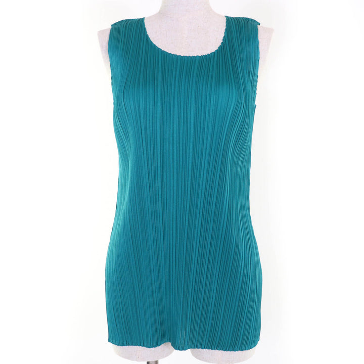Excellent PLEATS PLEASE Tunic No sleeve Green system polyester Women 3