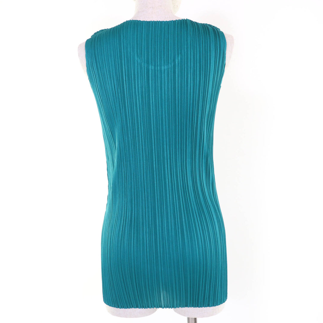 Excellent PLEATS PLEASE Tunic No sleeve Green system polyester Women 3