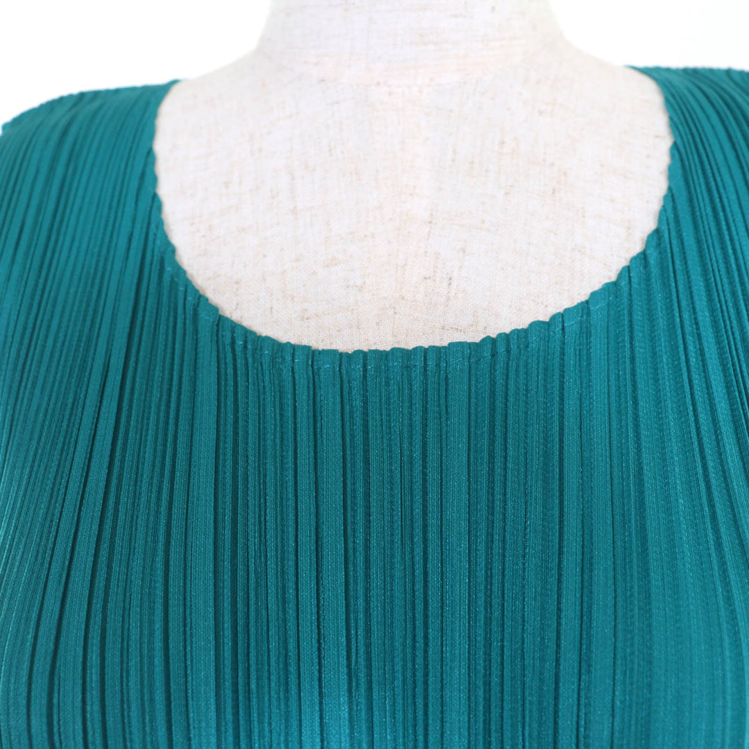 Excellent PLEATS PLEASE Tunic No sleeve Green system polyester Women 3