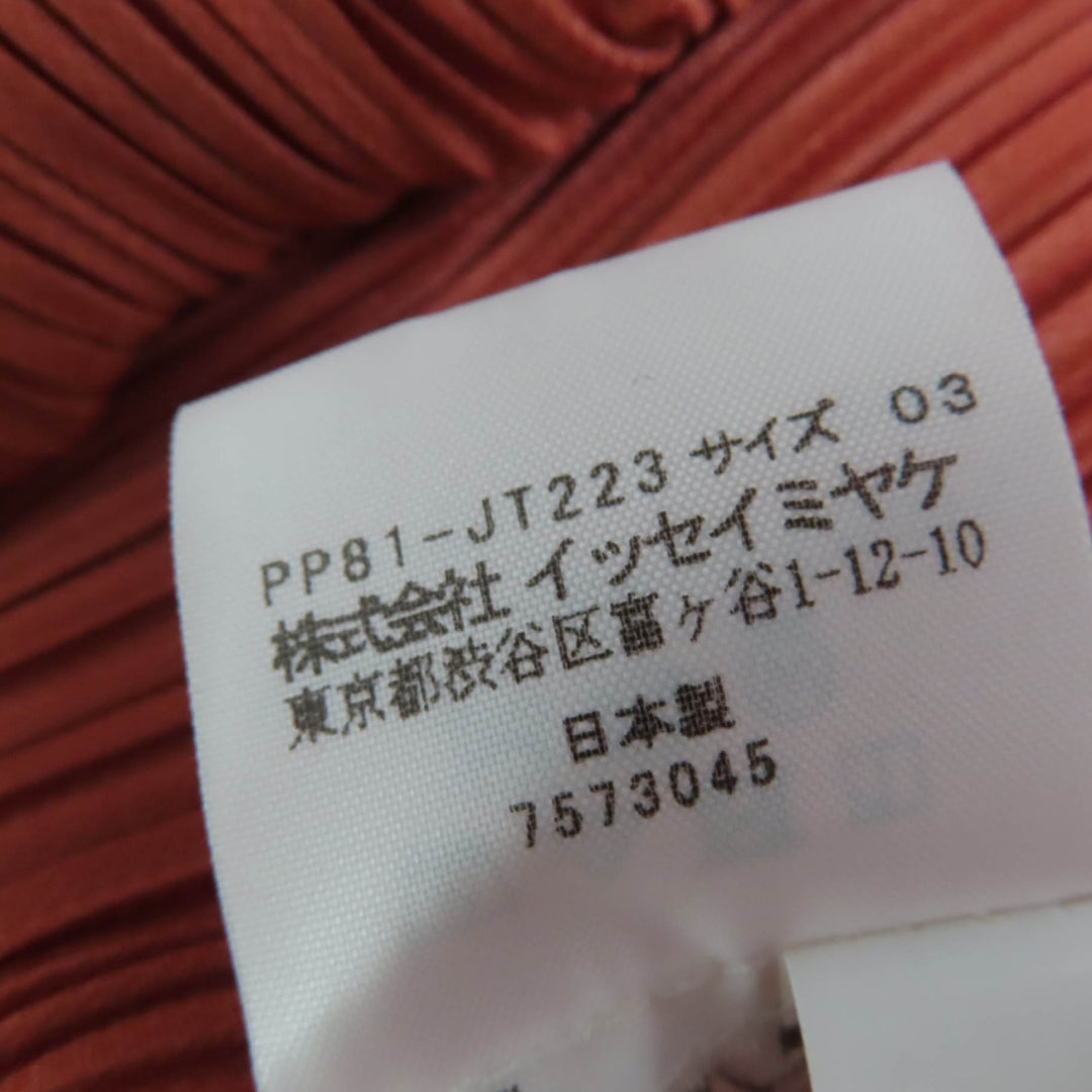 美品 PLEATS PLEASE ワンピース 半袖 オレンジ系 ポリエステル レディース 3 PP81-JT223