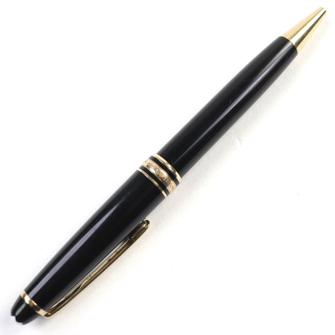 Very Good MONTBLANC Ballpoint pen Meisterstck Classic Logo engraved White Star Twist