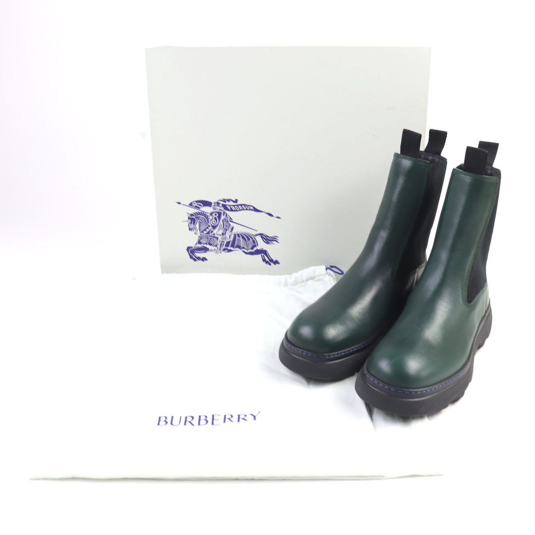 新品BURBERRYブーツ クリーパーチェルシーブーツ サイドゴア＆チャンキーラバーソール 40 8074918