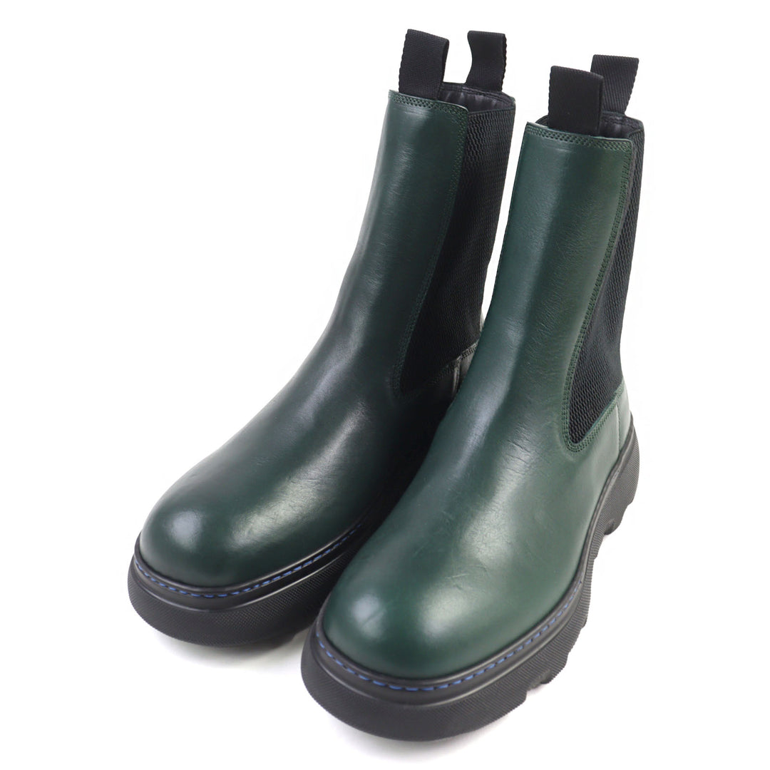 新品BURBERRYブーツ クリーパーチェルシーブーツ サイドゴア＆チャンキーラバーソール 40 8074918