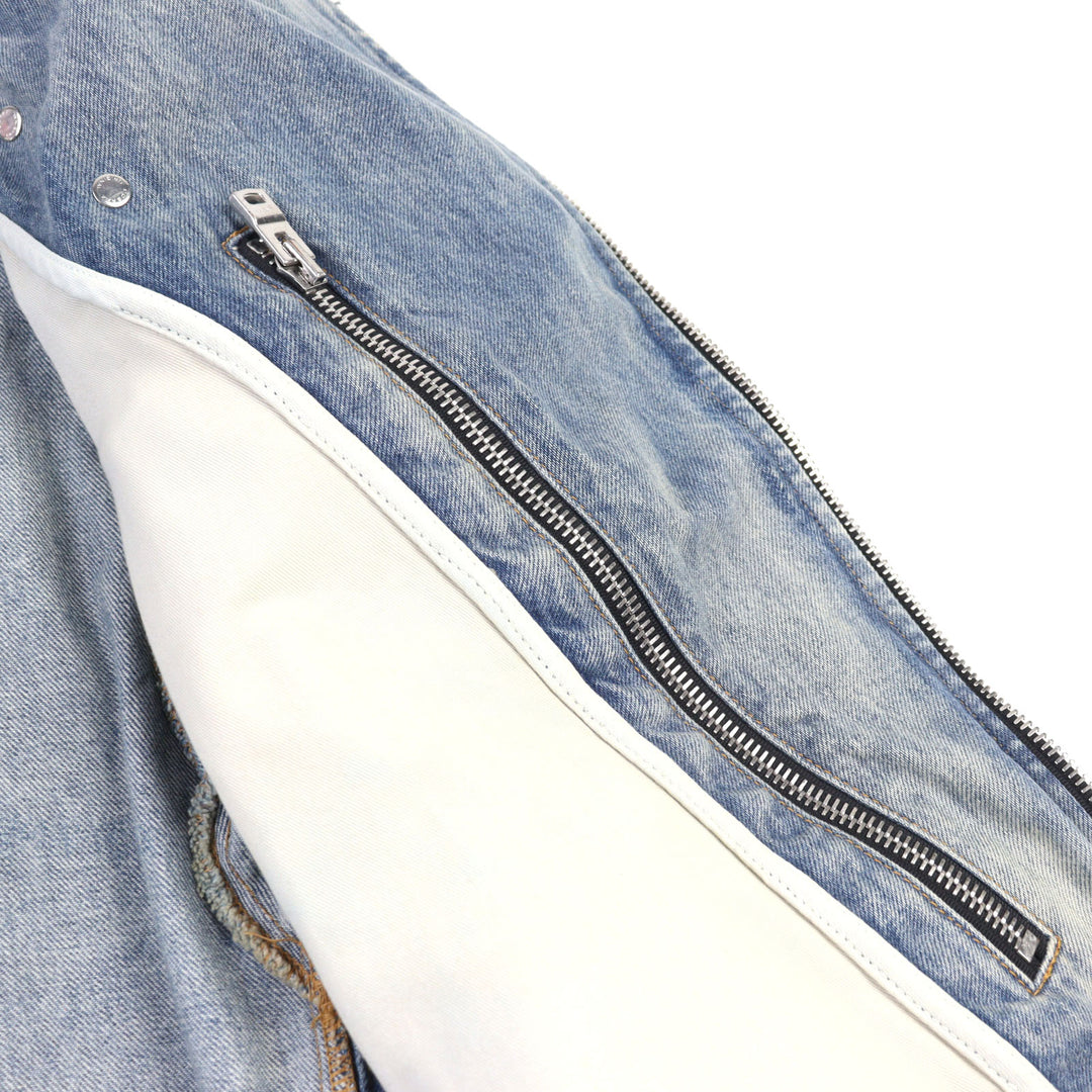 AMIRI デニムダメージデニムライダースジャケット ロゴメタル ダメージ加工 50