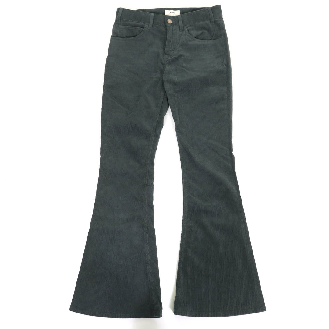 Great CELINE Pants Corduroy flare Dark green cotton Women 24