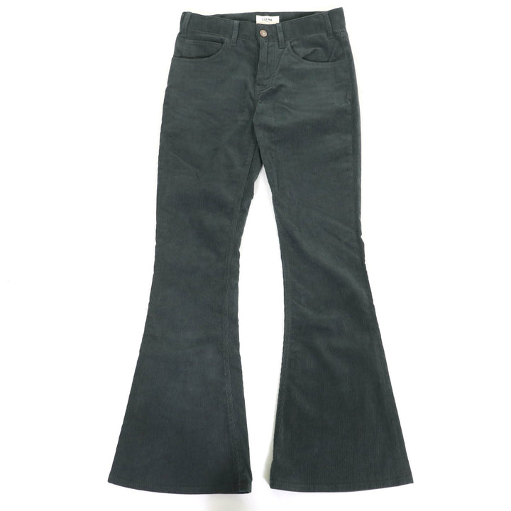 Great CELINE Pants Corduroy flare Dark green cotton Women 24