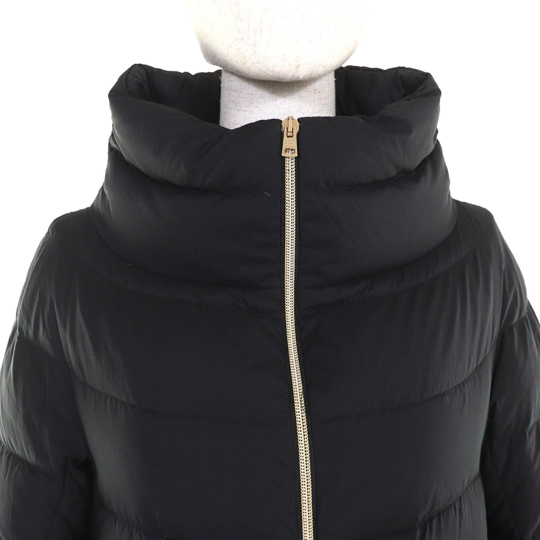 Great Herno down coat With logo wool switching stand collar black Women 38