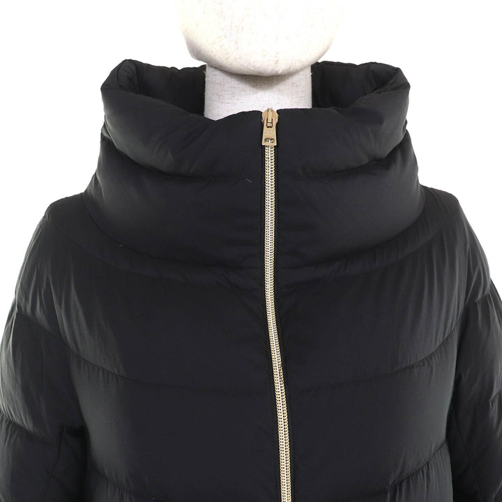 Great Herno down coat With logo wool switching stand collar black Women 38
