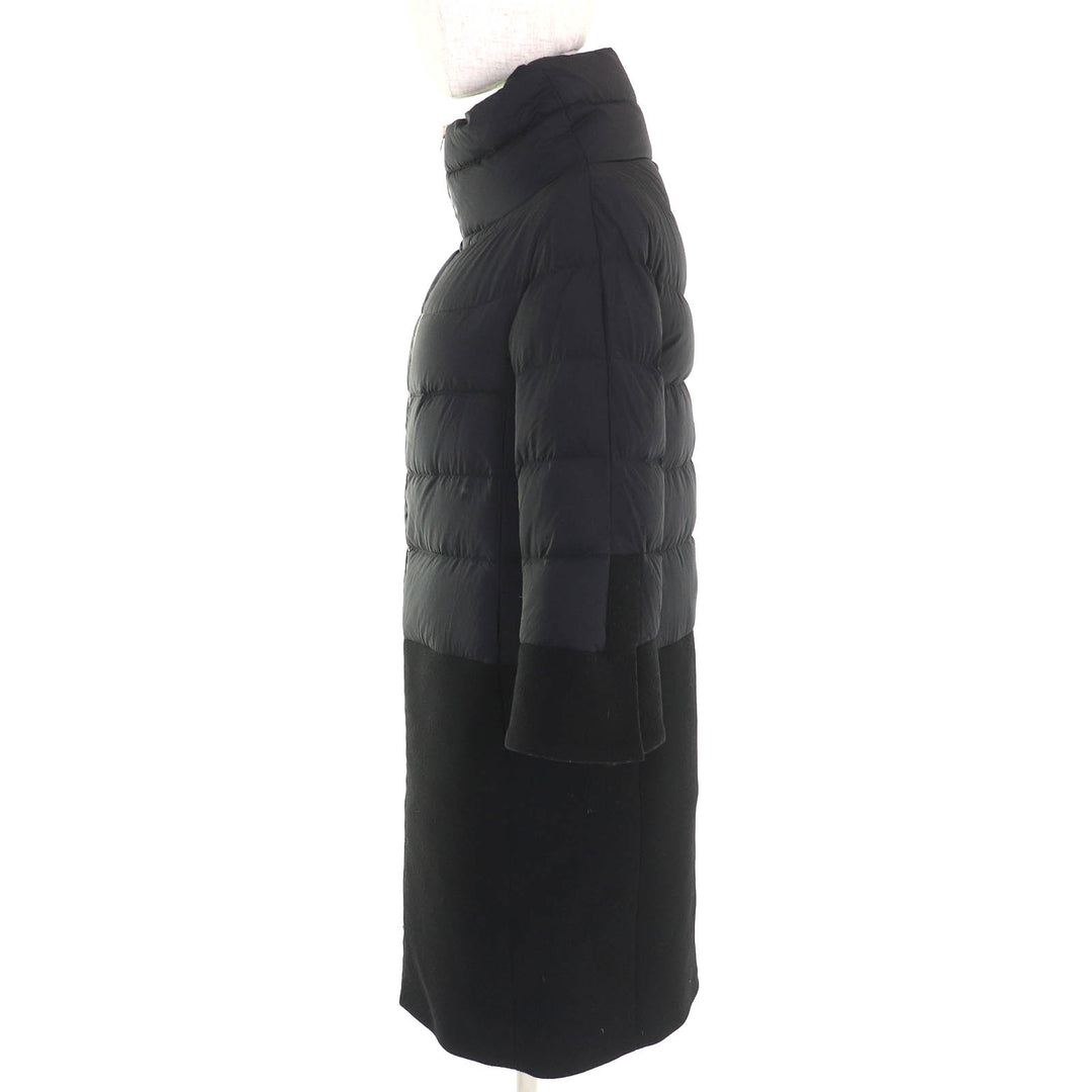 Great Herno down coat With logo wool switching stand collar black Women 38