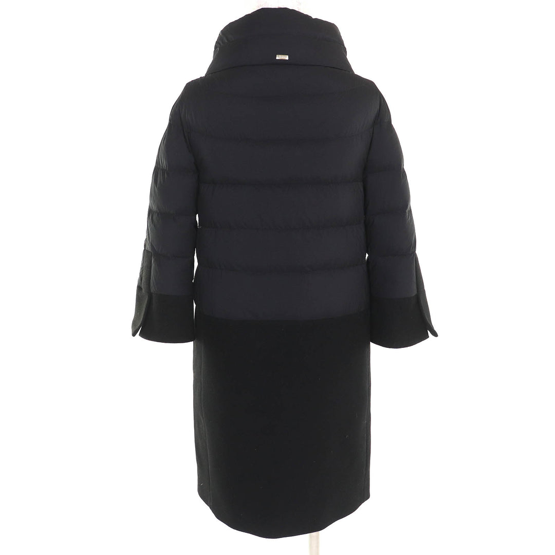 Great Herno down coat With logo wool switching stand collar black Women 38