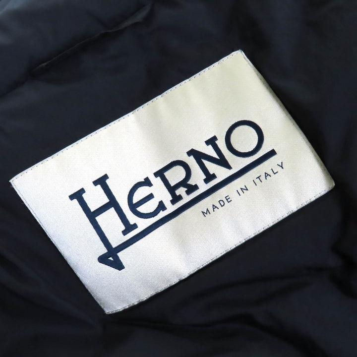 Great Herno down coat With logo wool switching stand collar black Women 38