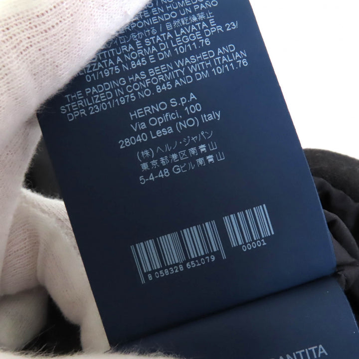 Great Herno down coat With logo wool switching stand collar black Women 38