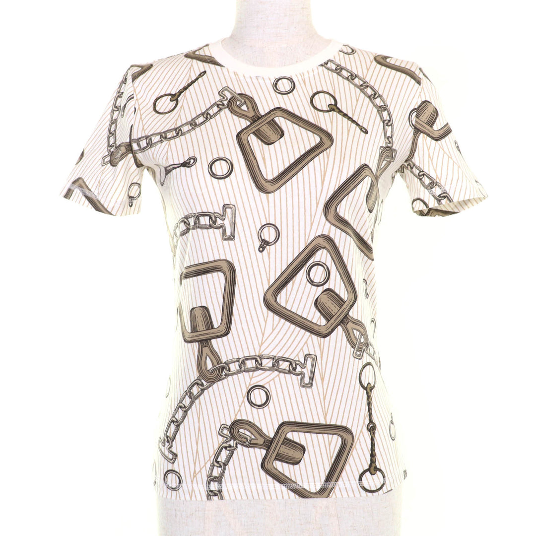 Excellent HERMES Short sleeve T-shirt Kaleidoscope Effect Brown 34 4H4648DH