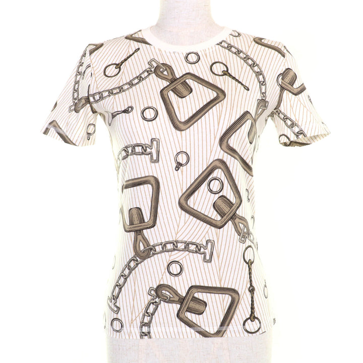 Excellent HERMES Short sleeve T-shirt Kaleidoscope Effect Brown 34 4H4648DH