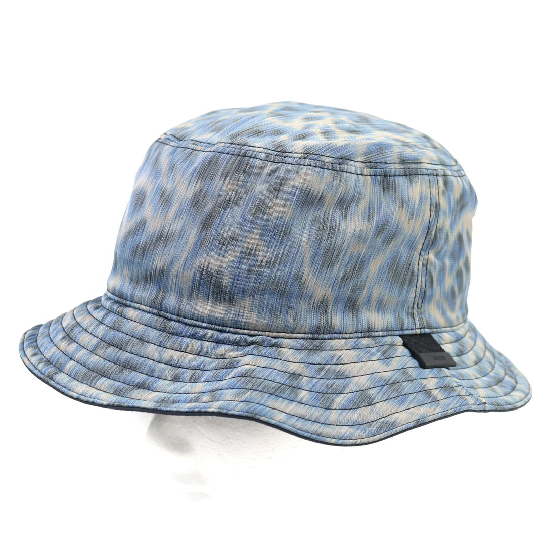 Pristine DIOR Parley hat Forge Oceans Bucket Blue all-over pattern M