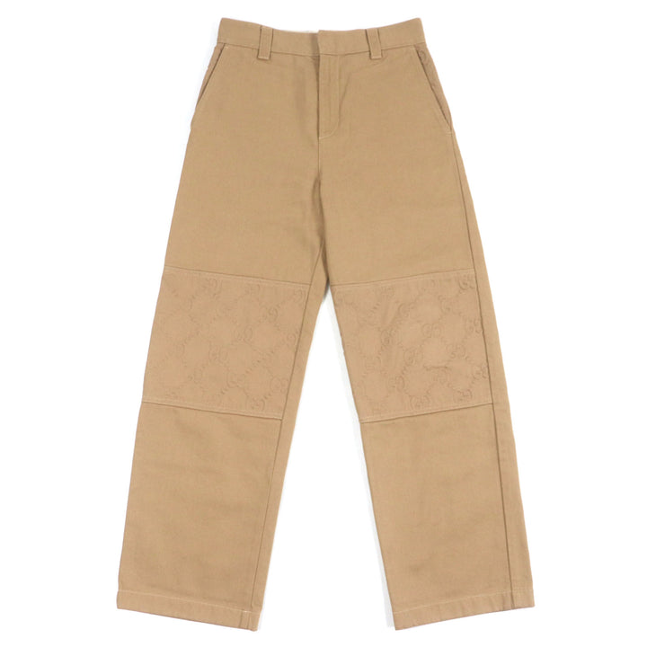 Excellent GUCCI Denim pants Embossed GG logo organic beige cotton mens 44 771458