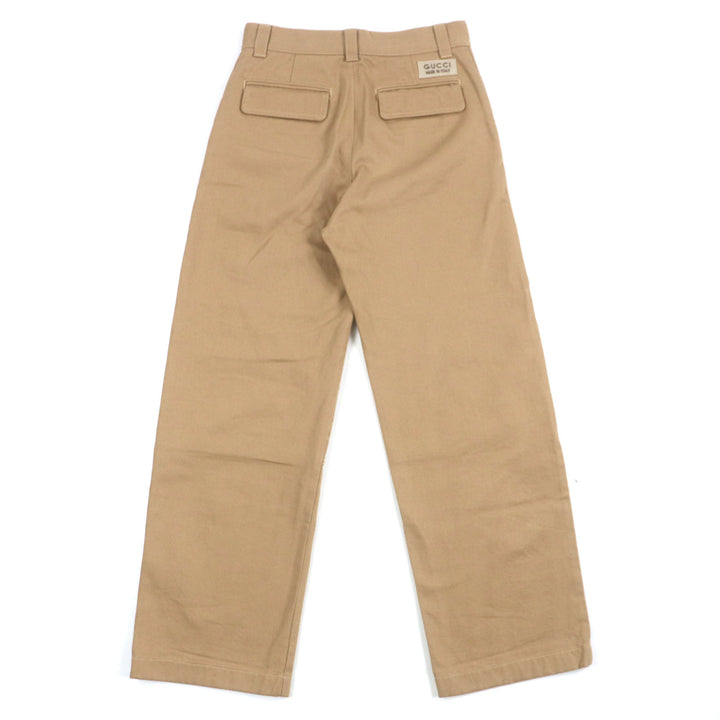 Excellent GUCCI Denim pants Embossed GG logo organic beige cotton mens 44 771458
