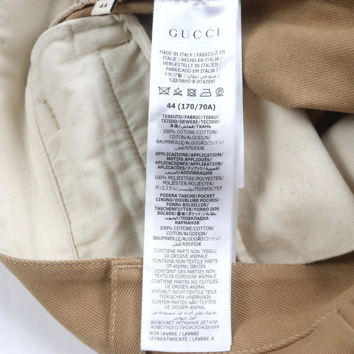 Excellent GUCCI Denim pants Embossed GG logo organic beige cotton mens 44 771458