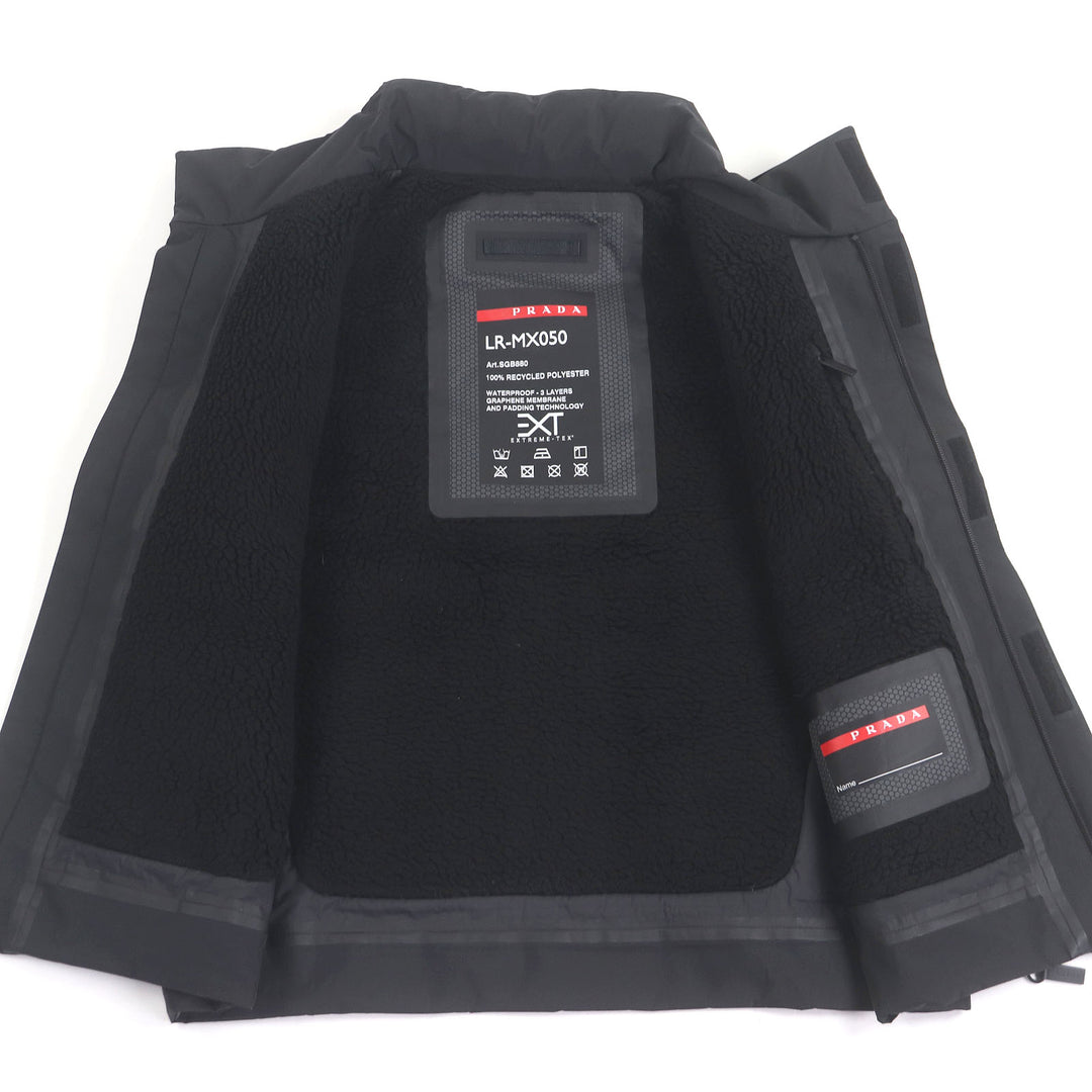 Great PRADA Down vest With hood Black series recycled polyester mens M