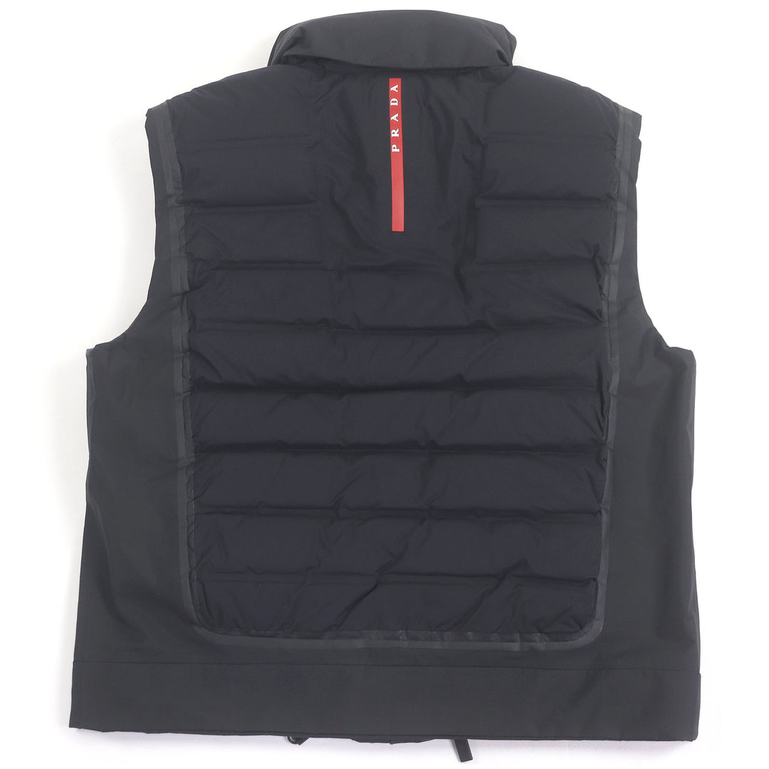 Great PRADA Down vest With hood Black series recycled polyester mens M