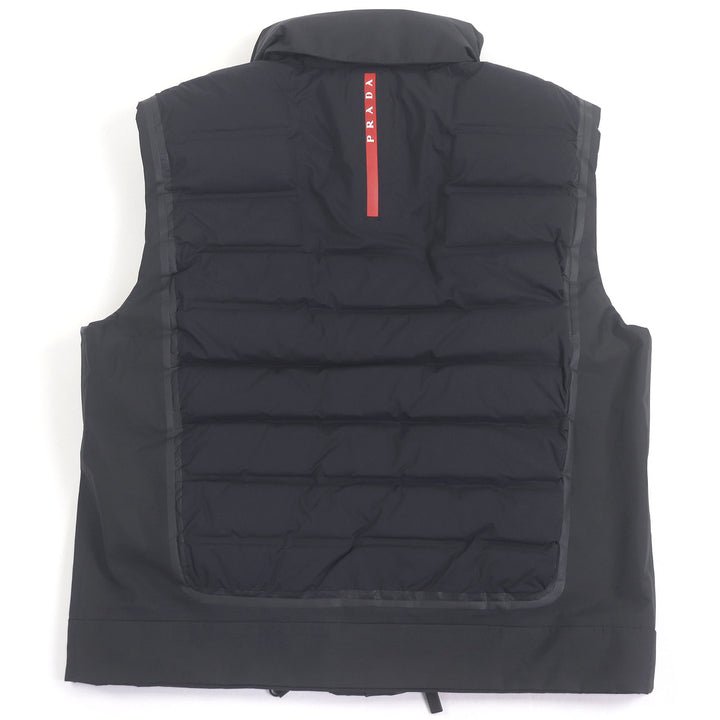Great PRADA Down vest With hood Black series recycled polyester mens M