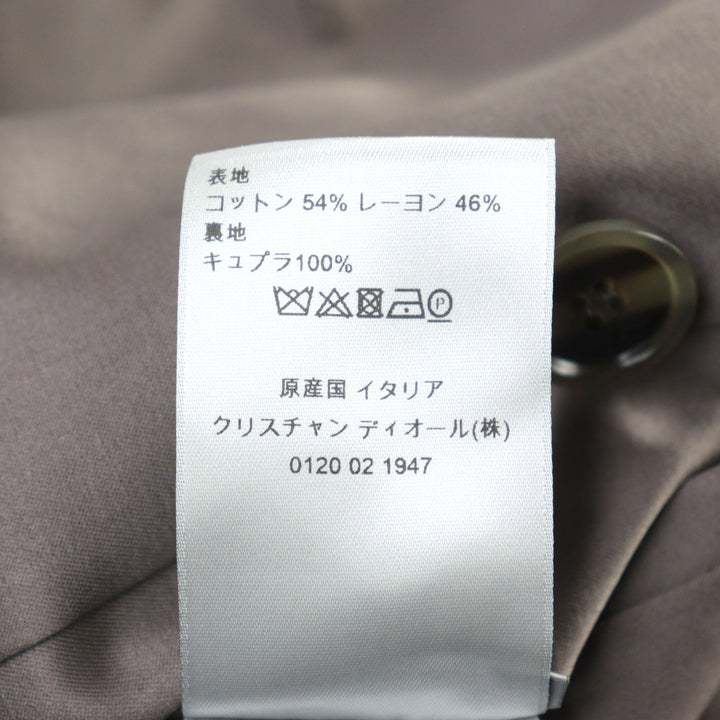 素晴らしいDIORトレンチコートテクニカルコットンサテンロゴボタン付きコットン42 943C301A4698