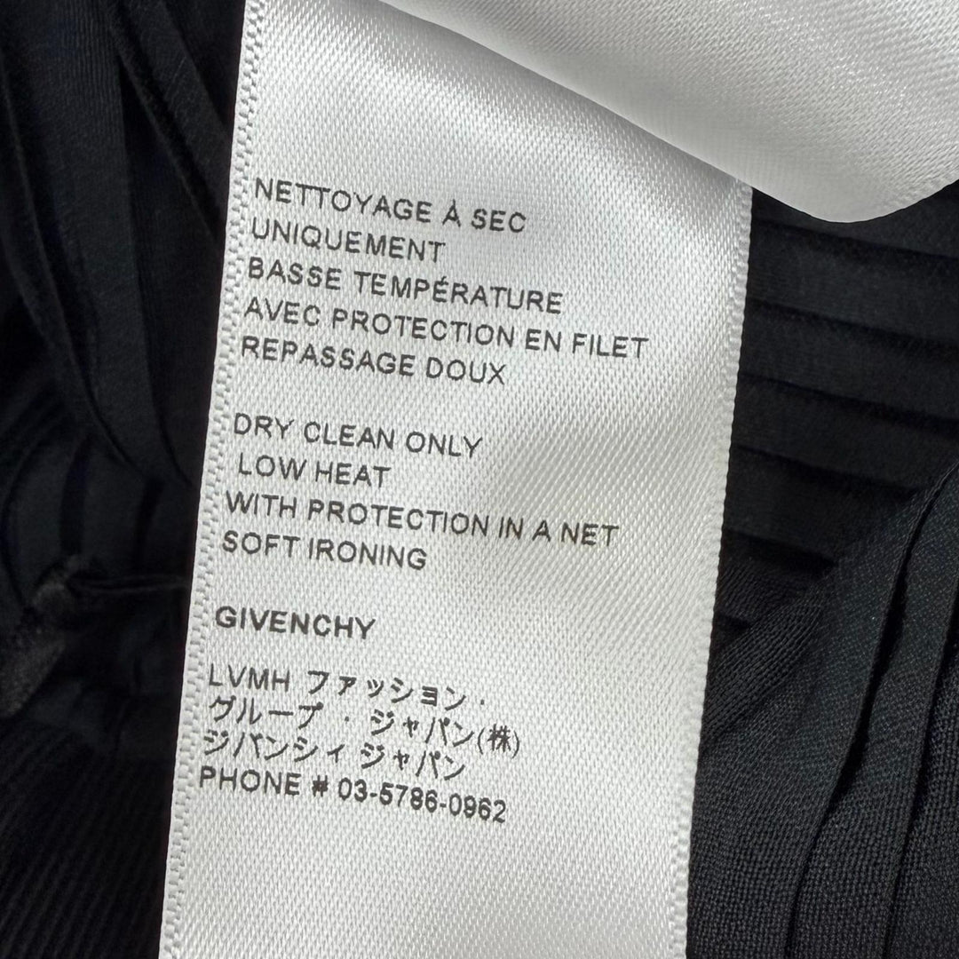 Excellent GIVENCHY Pleated skirt Asymmetrical with logo black 34 BW40HN13CQ