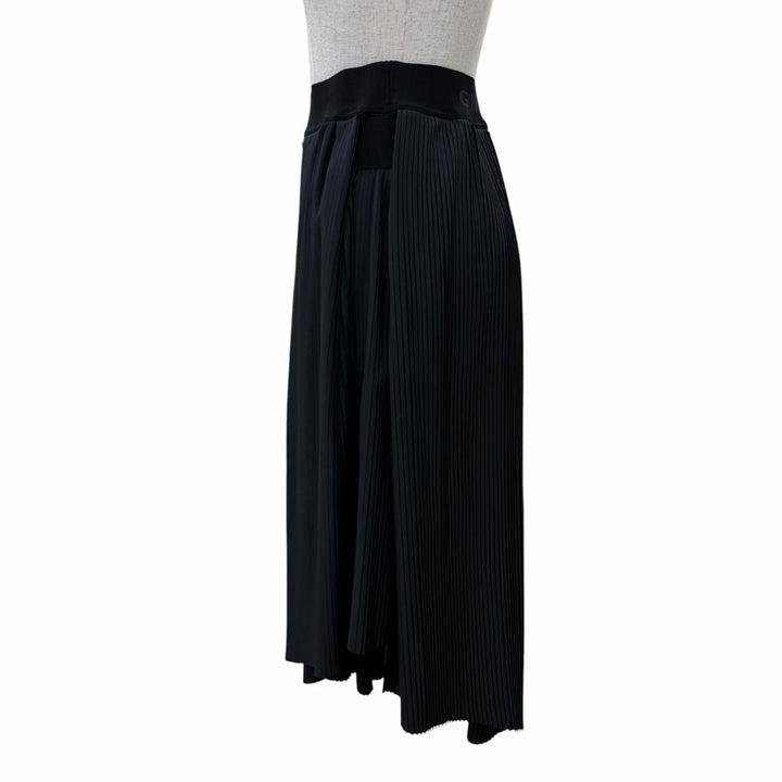 Excellent GIVENCHY Pleated skirt Asymmetrical with logo black 34 BW40HN13CQ