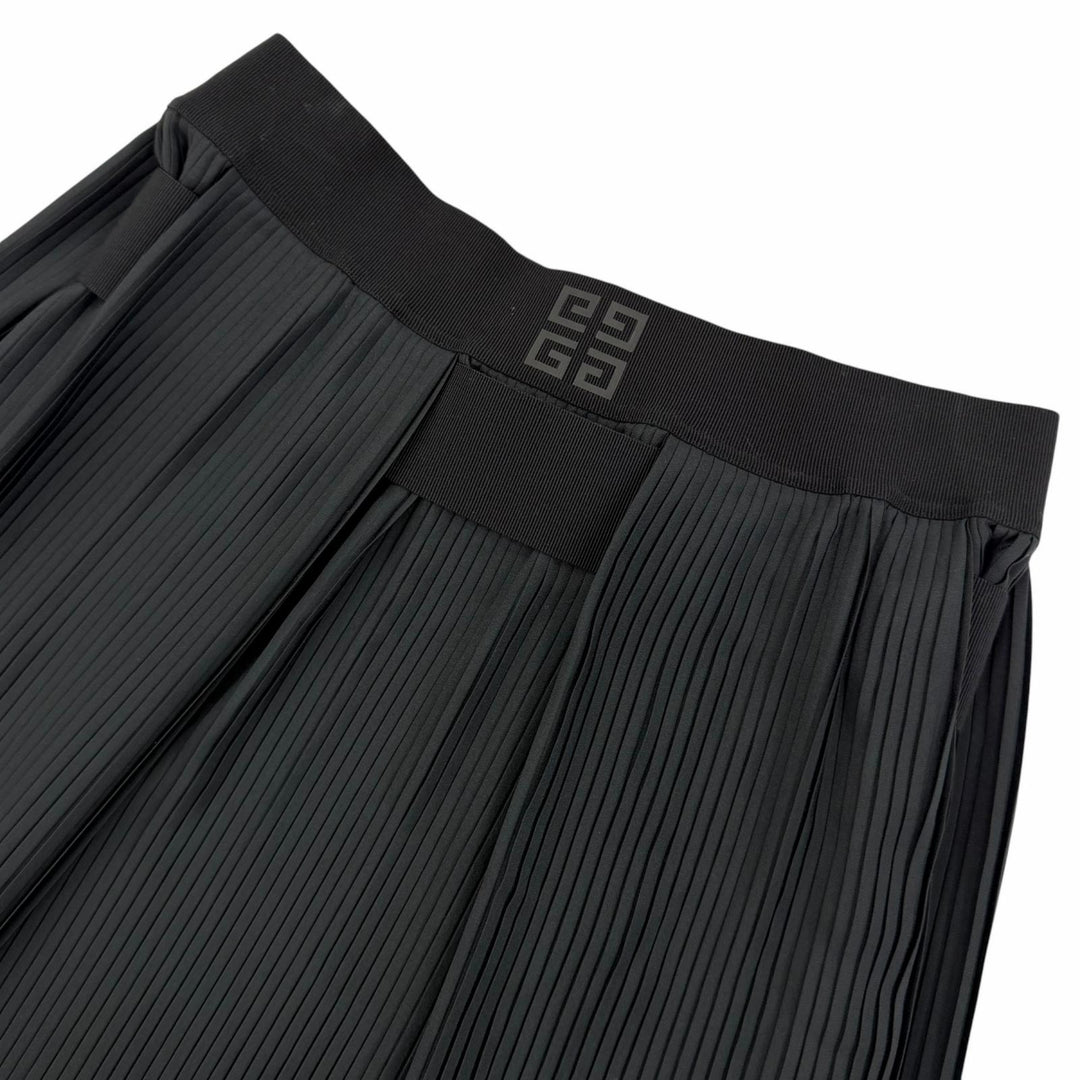 Excellent GIVENCHY Pleated skirt Asymmetrical with logo black 34 BW40HN13CQ