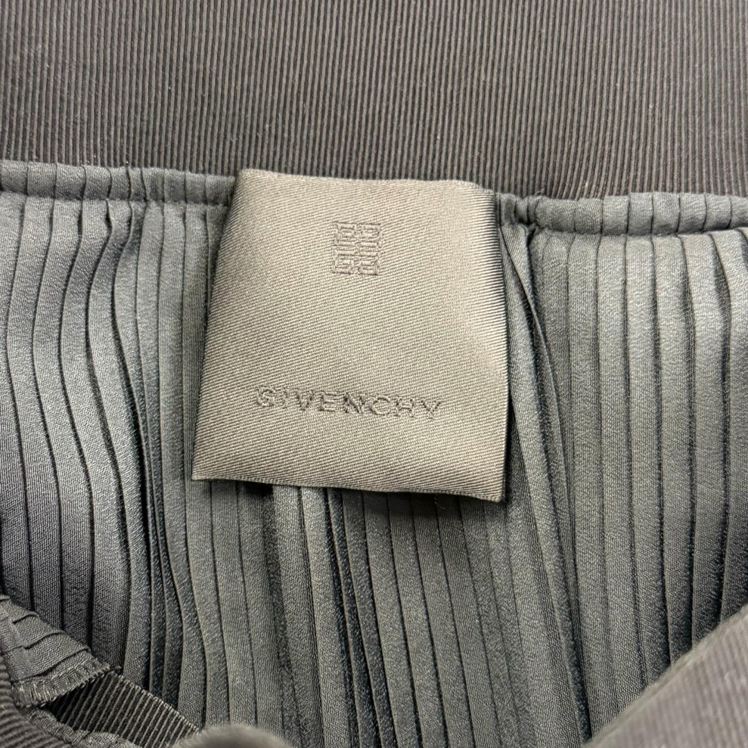Excellent GIVENCHY Pleated skirt Asymmetrical with logo black 34 BW40HN13CQ