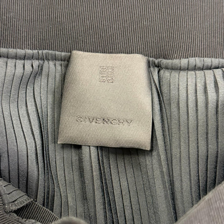Excellent GIVENCHY Pleated skirt Asymmetrical with logo black 34 BW40HN13CQ