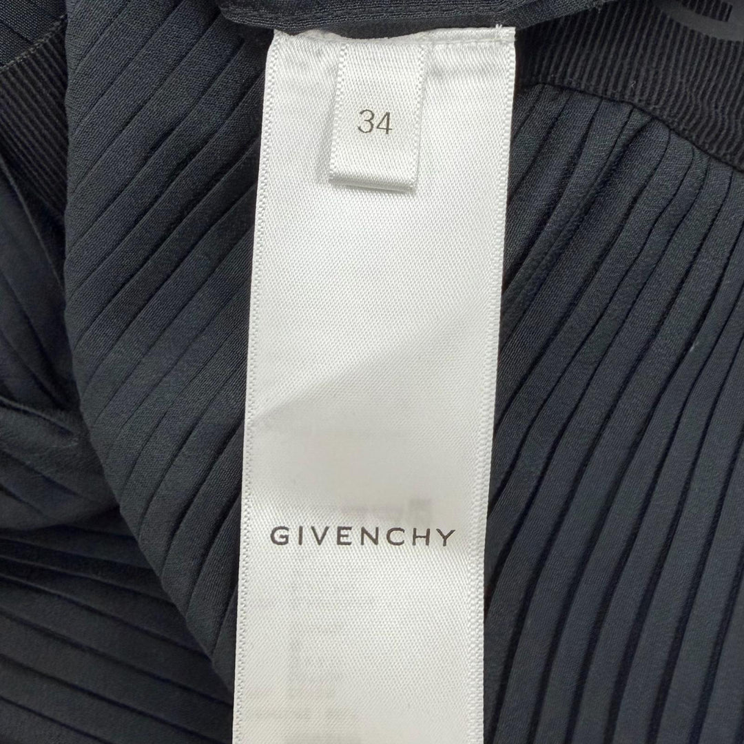 Excellent GIVENCHY Pleated skirt Asymmetrical with logo black 34 BW40HN13CQ
