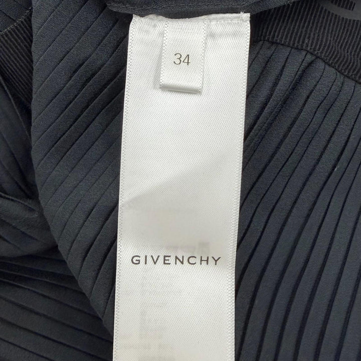 Excellent GIVENCHY Pleated skirt Asymmetrical with logo black 34 BW40HN13CQ