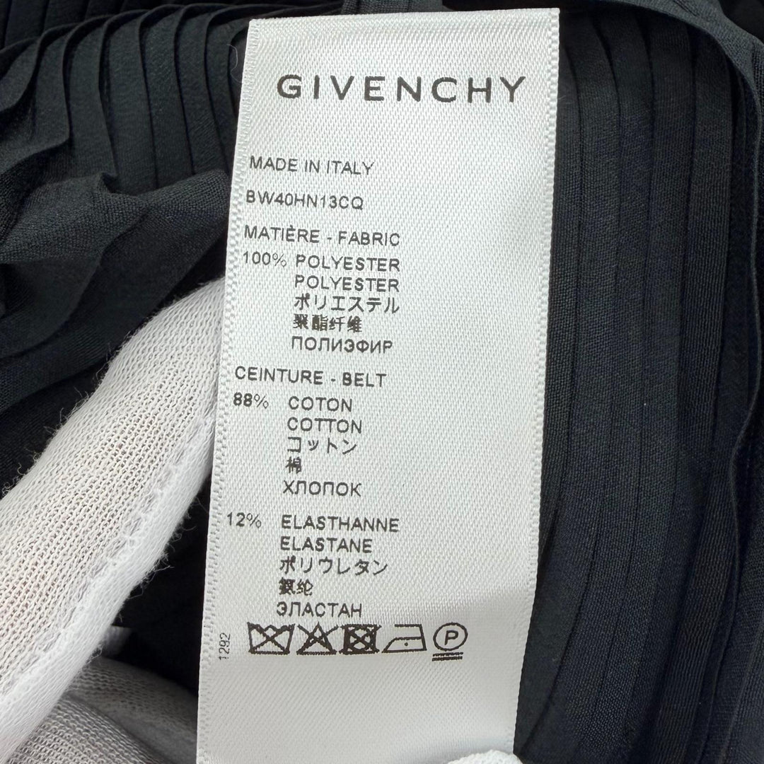 Excellent GIVENCHY Pleated skirt Asymmetrical with logo black 34 BW40HN13CQ