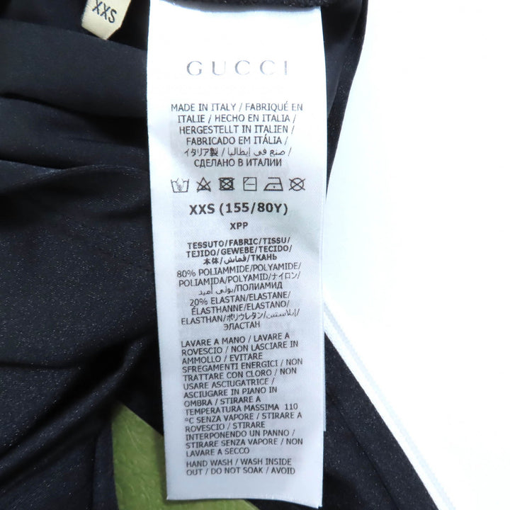 新品 GUCCI Tシャツ ブラック ホワイト ナイロン レディース XXS 688615