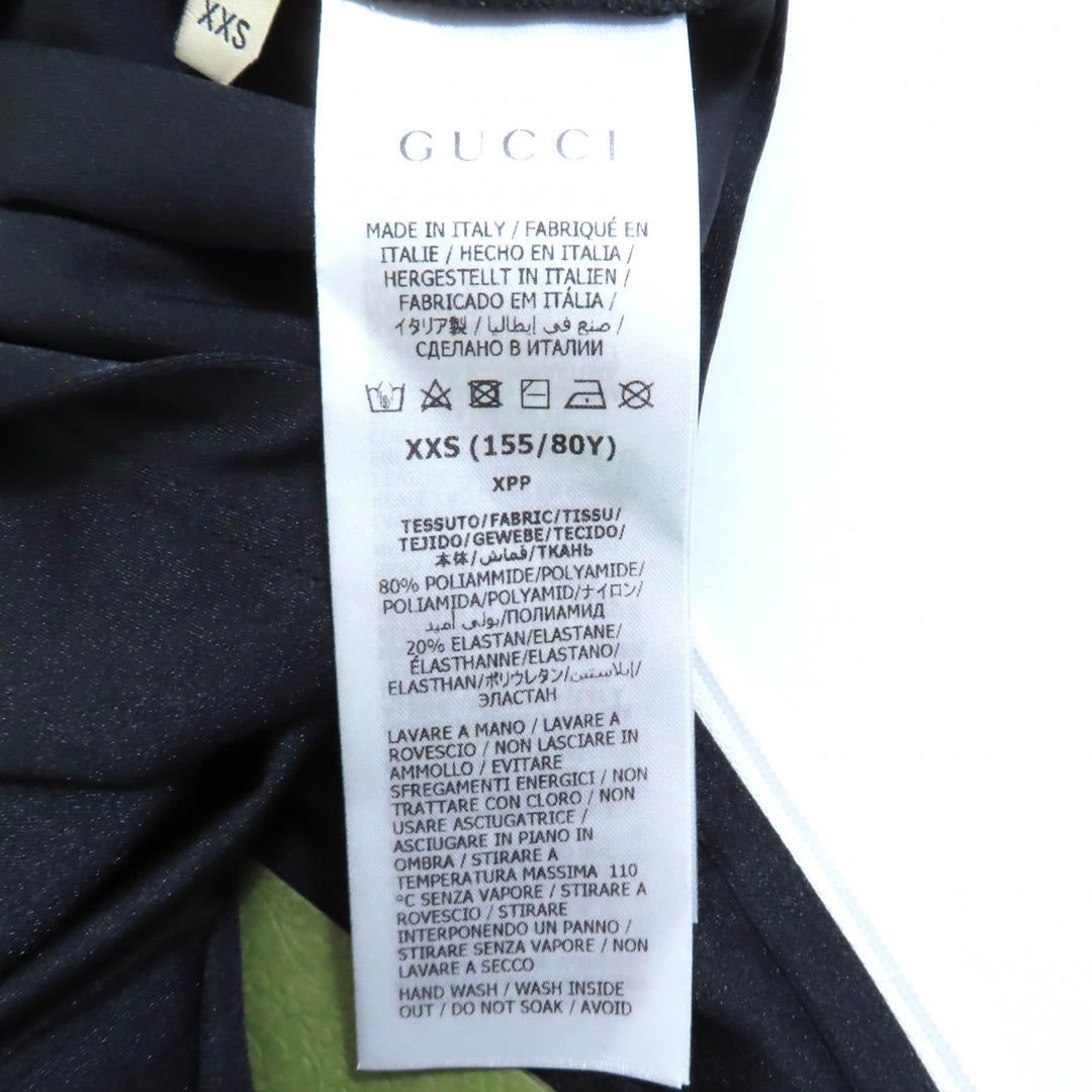 新品 GUCCI Tシャツ ブラック ホワイト ナイロン レディース XXS 688615