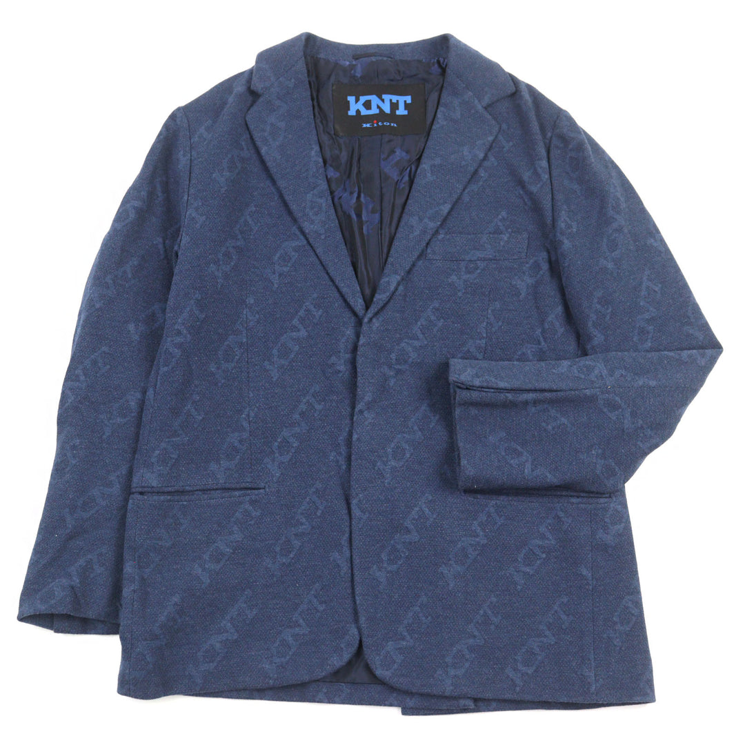 Great KITON tailored jacket All-over logo print, single-breasted 50