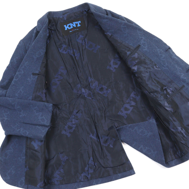 Great KITON tailored jacket All-over logo print, single-breasted 50