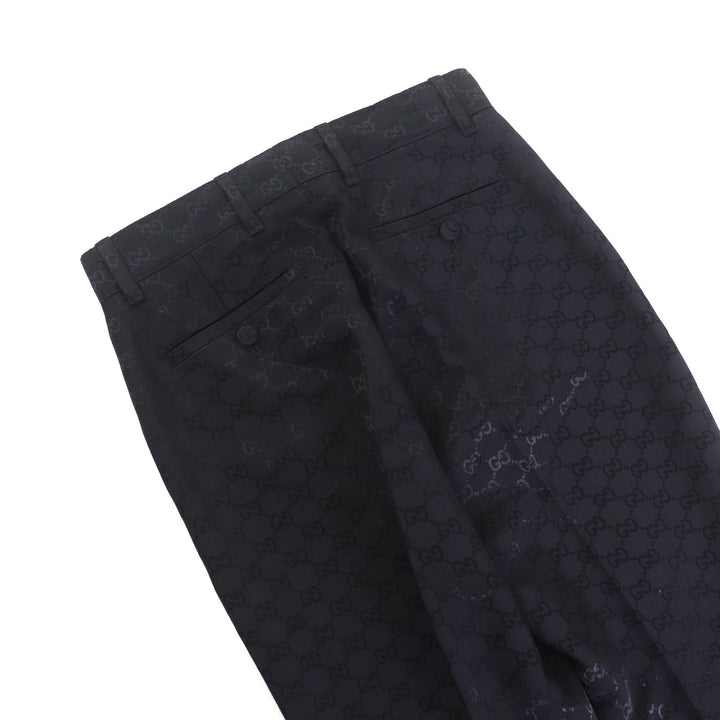 Excellent GUCCI Pants GG pattern center press cotton black cotton Women 36 664408