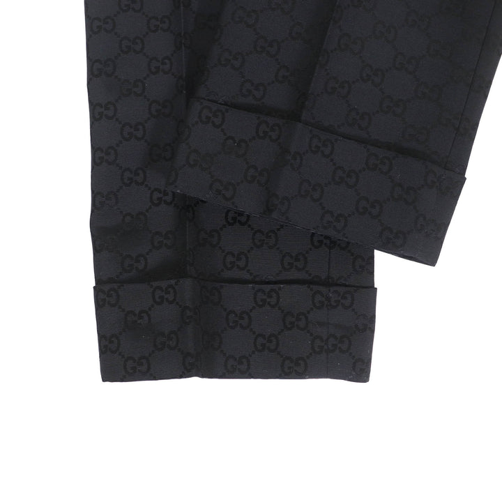 Excellent GUCCI Pants GG pattern center press cotton black cotton Women 36 664408