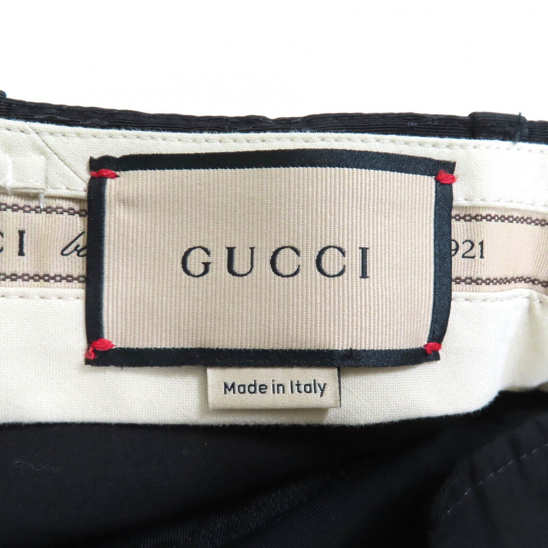 素晴らしい GUCCI パンツ GG柄 センタープレス コットン ブラック コットン レディース 36 664408