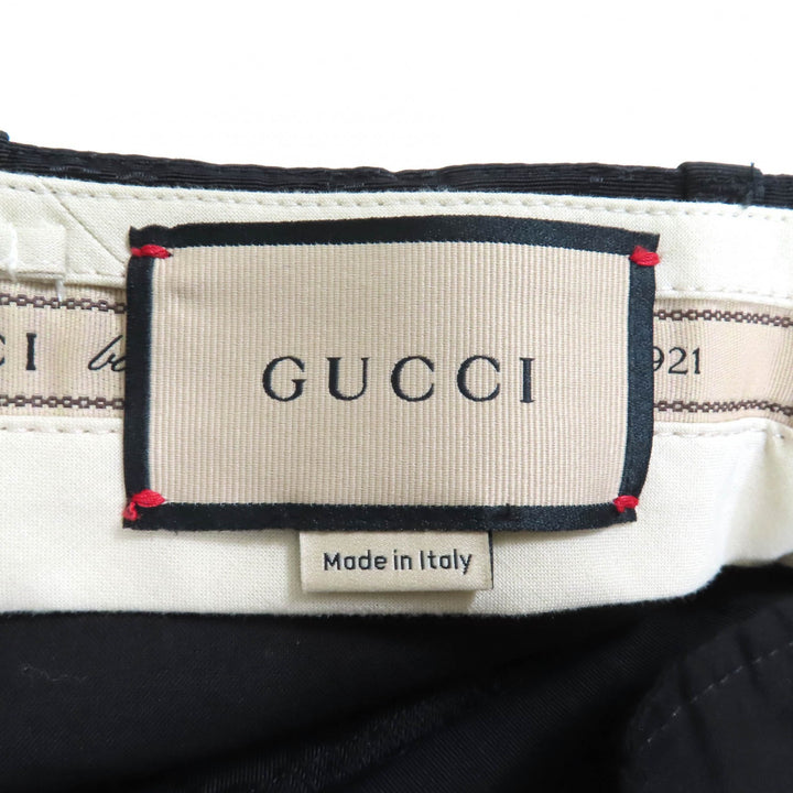 素晴らしい GUCCI パンツ GG柄 センタープレス コットン ブラック コットン レディース 36 664408